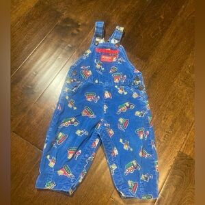vintage oshkosh baby corduroy construction trucks size 18M blue